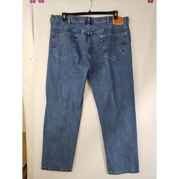 Levis 550 Relaxed Fit Medium Wash Denim Blue Jeans Mens Size 46X32 BIG & TALL - Picture 11 of 13